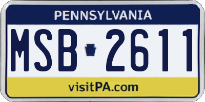 PA license plate MSB2611