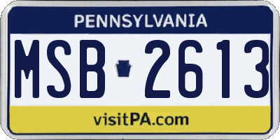 PA license plate MSB2613