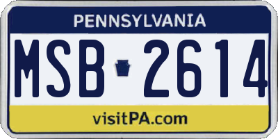 PA license plate MSB2614