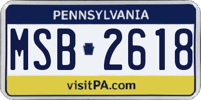 PA license plate MSB2618