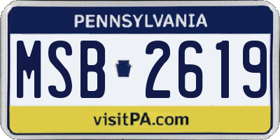 PA license plate MSB2619