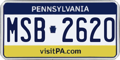 PA license plate MSB2620