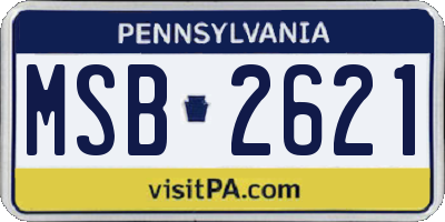 PA license plate MSB2621
