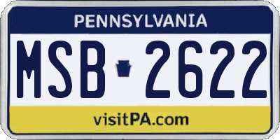PA license plate MSB2622