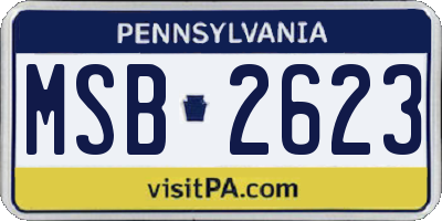 PA license plate MSB2623