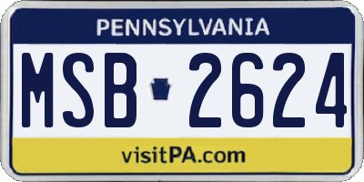 PA license plate MSB2624