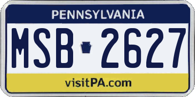 PA license plate MSB2627