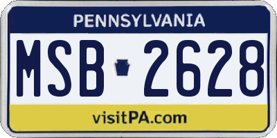PA license plate MSB2628