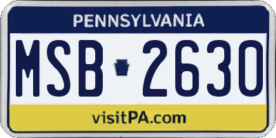 PA license plate MSB2630
