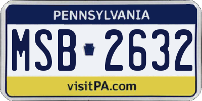 PA license plate MSB2632