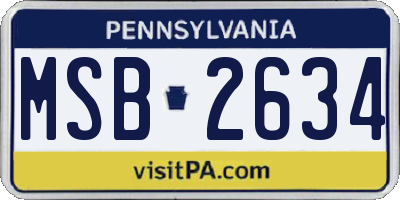 PA license plate MSB2634