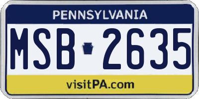 PA license plate MSB2635
