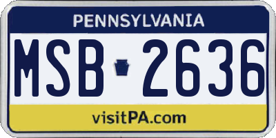 PA license plate MSB2636