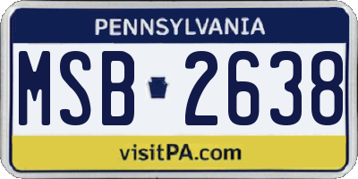 PA license plate MSB2638