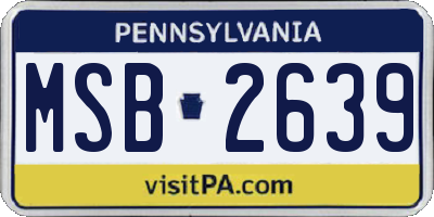 PA license plate MSB2639