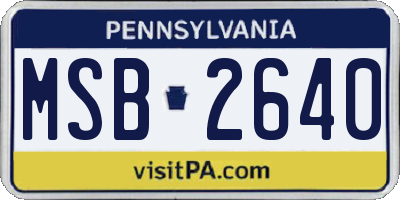 PA license plate MSB2640