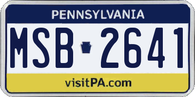 PA license plate MSB2641