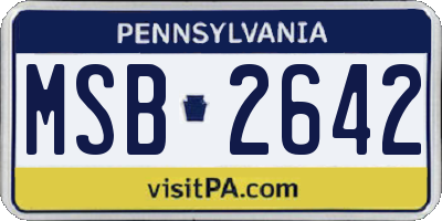 PA license plate MSB2642