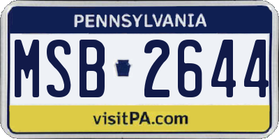 PA license plate MSB2644