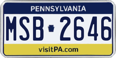 PA license plate MSB2646