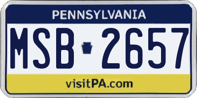 PA license plate MSB2657