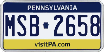 PA license plate MSB2658
