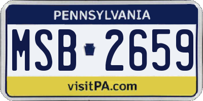 PA license plate MSB2659