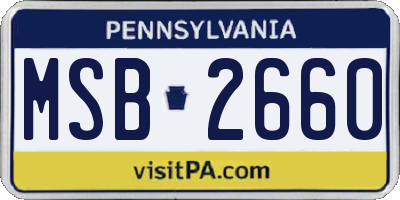 PA license plate MSB2660
