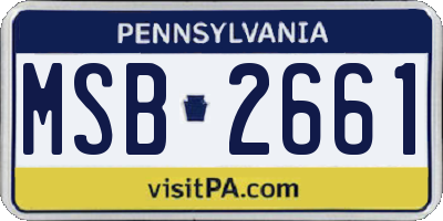 PA license plate MSB2661