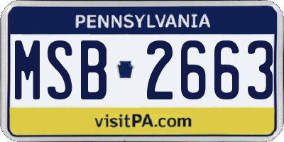 PA license plate MSB2663