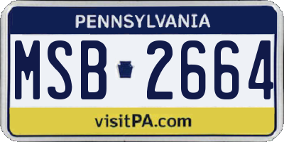 PA license plate MSB2664