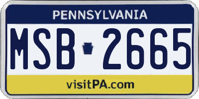 PA license plate MSB2665