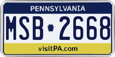 PA license plate MSB2668