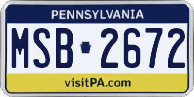 PA license plate MSB2672