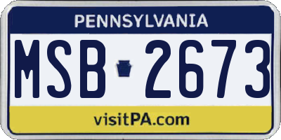 PA license plate MSB2673