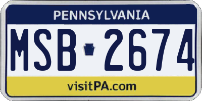 PA license plate MSB2674