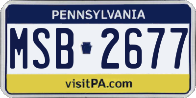 PA license plate MSB2677