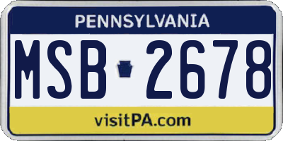 PA license plate MSB2678