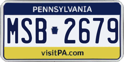 PA license plate MSB2679