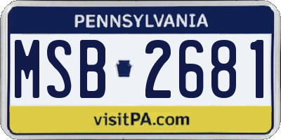 PA license plate MSB2681