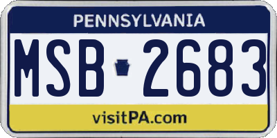 PA license plate MSB2683
