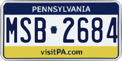 PA license plate MSB2684