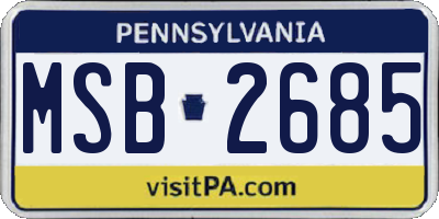 PA license plate MSB2685