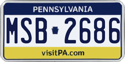 PA license plate MSB2686