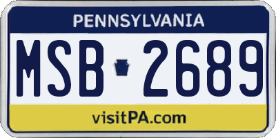 PA license plate MSB2689