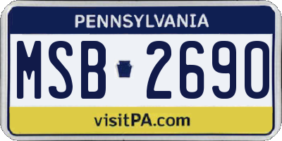 PA license plate MSB2690