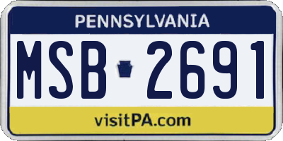PA license plate MSB2691
