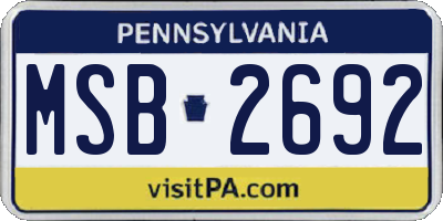 PA license plate MSB2692