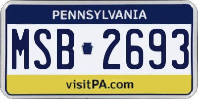 PA license plate MSB2693
