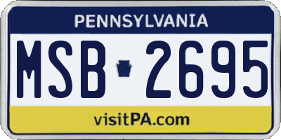 PA license plate MSB2695